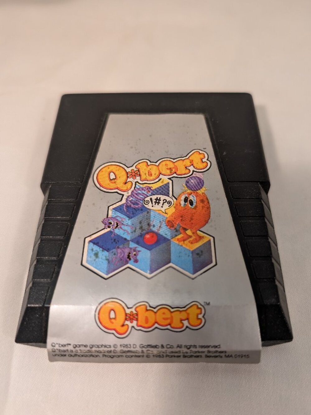 Vintage 1983 Q*bert Atari 2600 Video Game Cartridge Parker Brothers